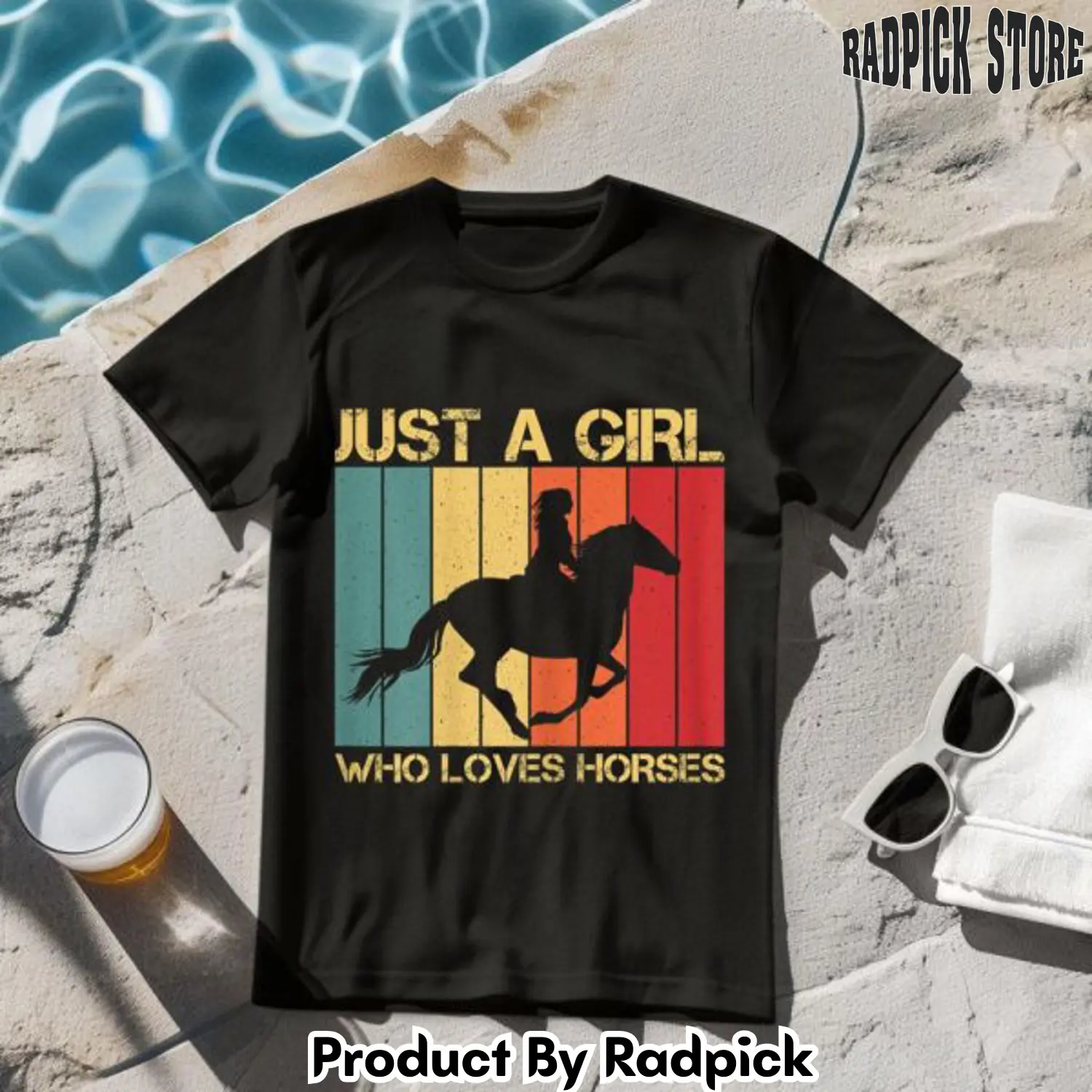 Just a girl who loves horses vintage tshirt rp2629135